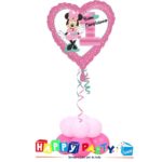 composizione 1 palloncino mylar primo compleanno rosa minnie