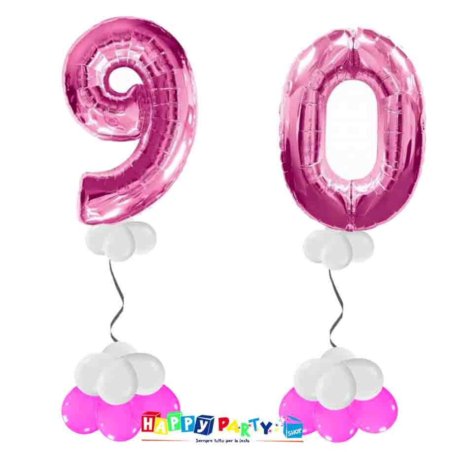 palloncini BASE da terra numeri 100cm 90 anni fuxia